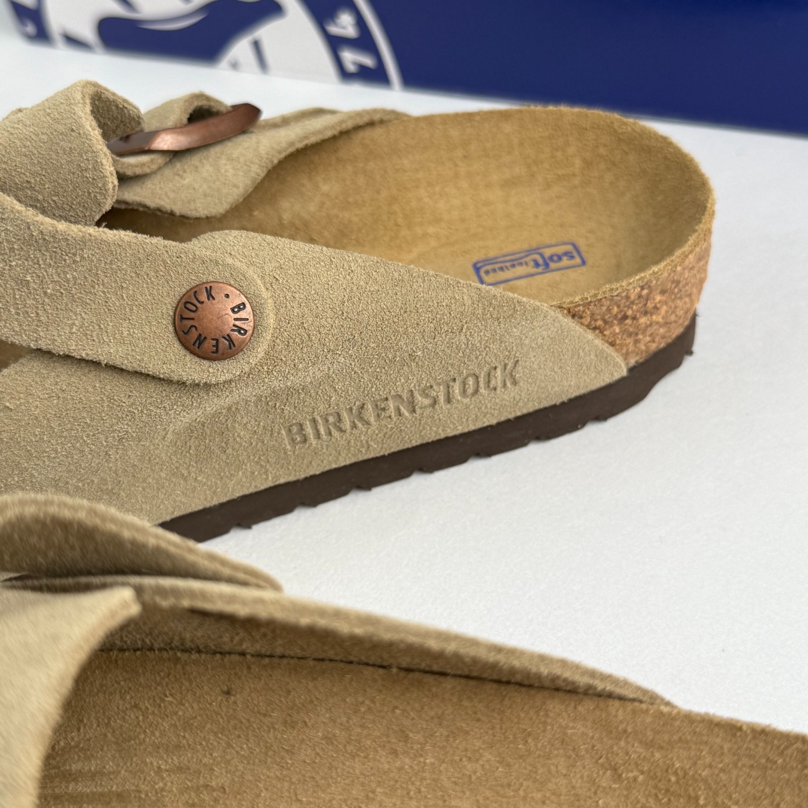 Birkenstock Boston Suede Leather Taupe Soft Footbed Shoes Clog Select Size