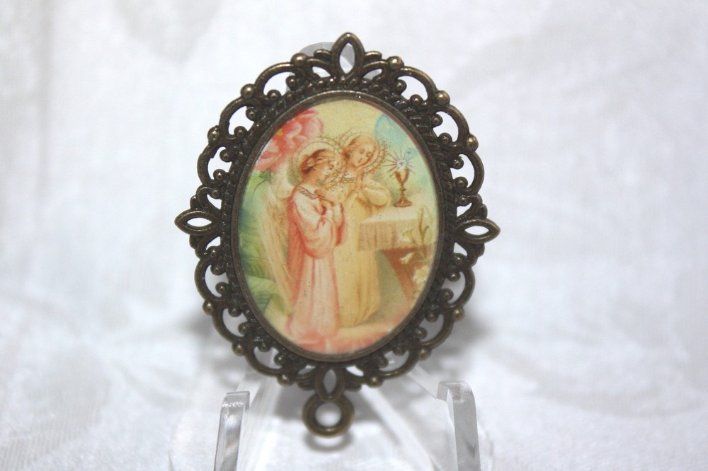 Custom Bronze Rosary Center Part/Color/ Rosary Making/Angels & the Eucharist