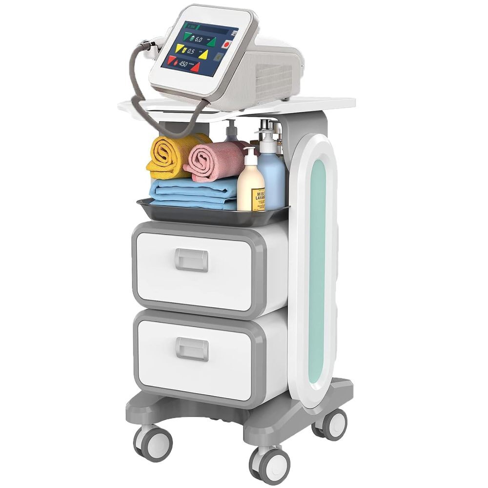 Mobile Medical Trolley, Ultrasound Imaging Scanner Vehicle Beauty Storage Cart