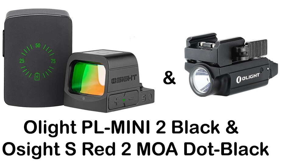 Olight Osight S Red 2 MOA Dot & 32 MOA Circle and PL-MINI 2 Black Light