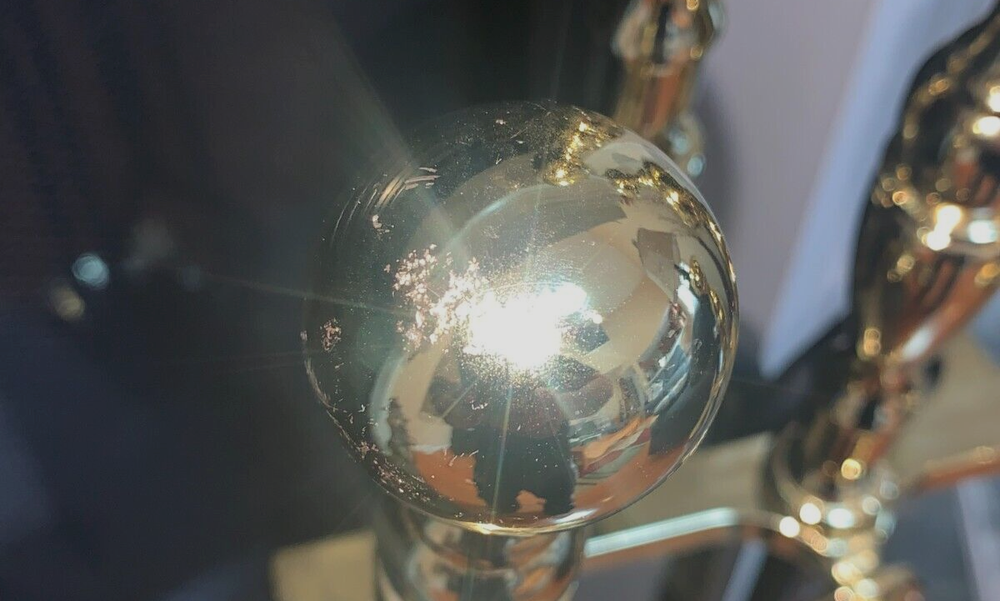 Gold & Black cast iron fireplace tool set with stand