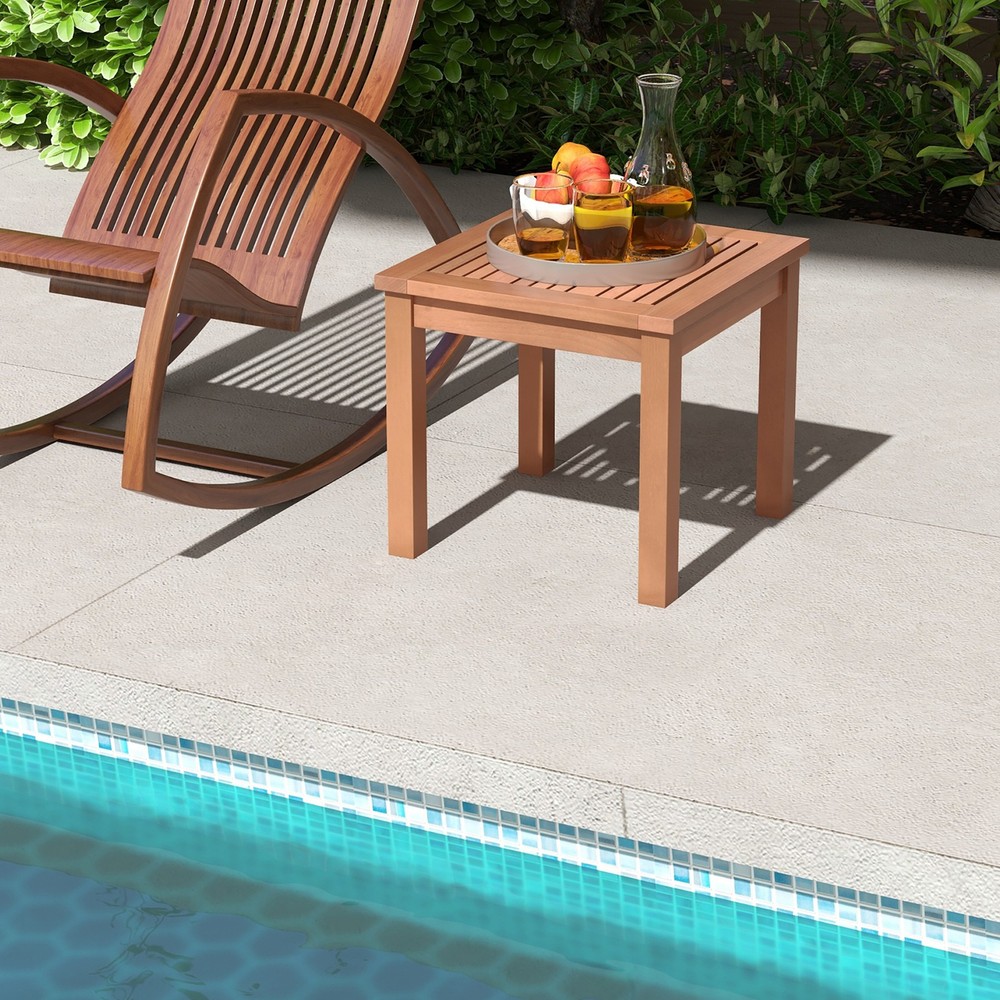 2PCS Outdoor Adirondack Side Table 18" Square End Table w/ Slatted Tabletop