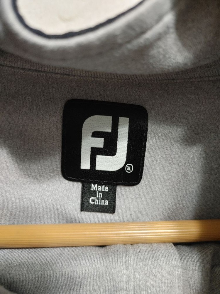 Men's FootJoy Gray Black Quarter Zip Pullover Sweatshirt XL