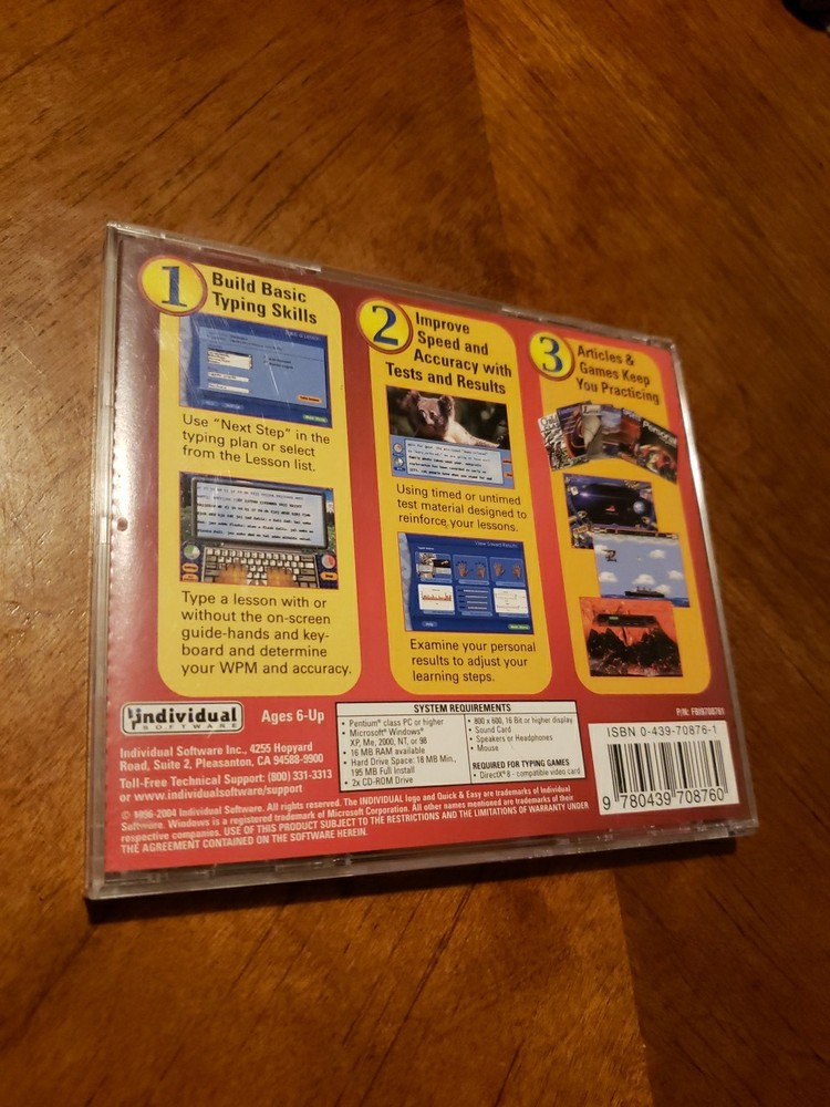 TYPING Quick & Easy Scholastic Typing Skills Course CD ROM Typing for PC