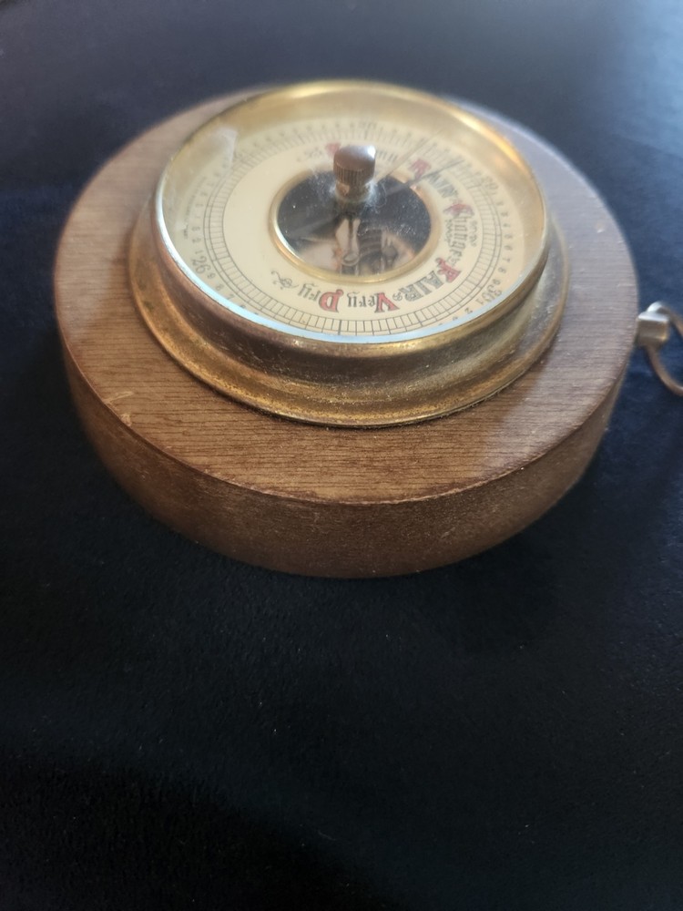 Vintage German Aneroid Barometer Round Wall Mount Untested