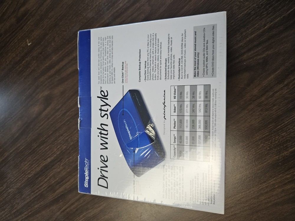 SimpleTech 320GB USB 2.0 3.5" External Hard Drive New Sealed