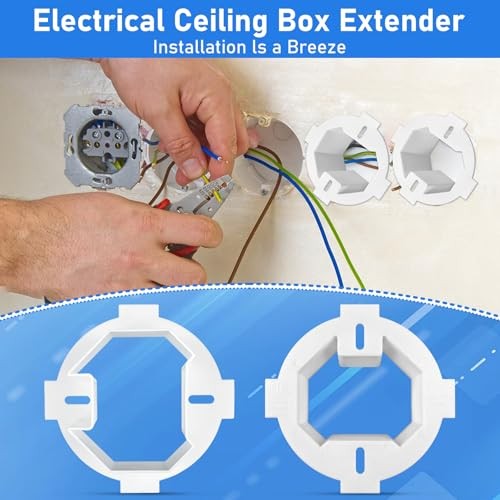 5Pcs Round Electrical Box Extender 1-Gang Plastic Electrical Ceiling Box