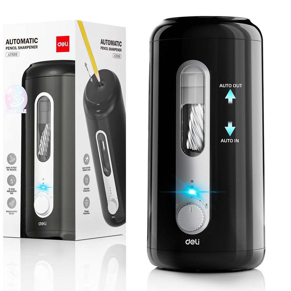 Electric Pencil Sharpener, Fully Automatic Sharpener for Black