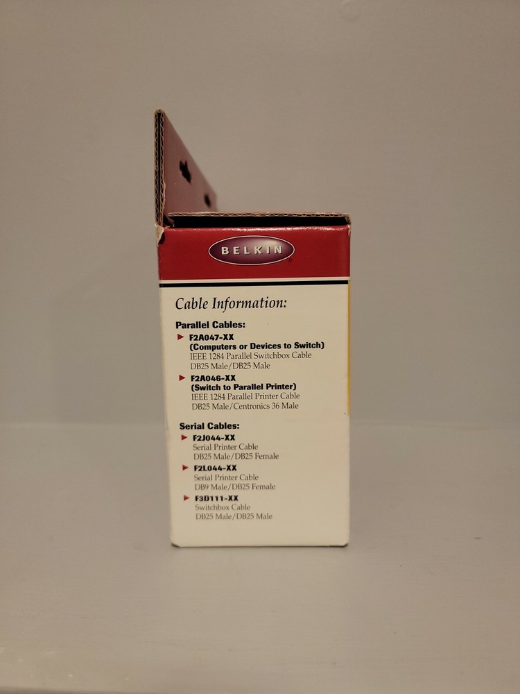 Belkin DB25 Rotary 2 Port Data Transfer Switch F1B024-E Serial/Parallel Printer