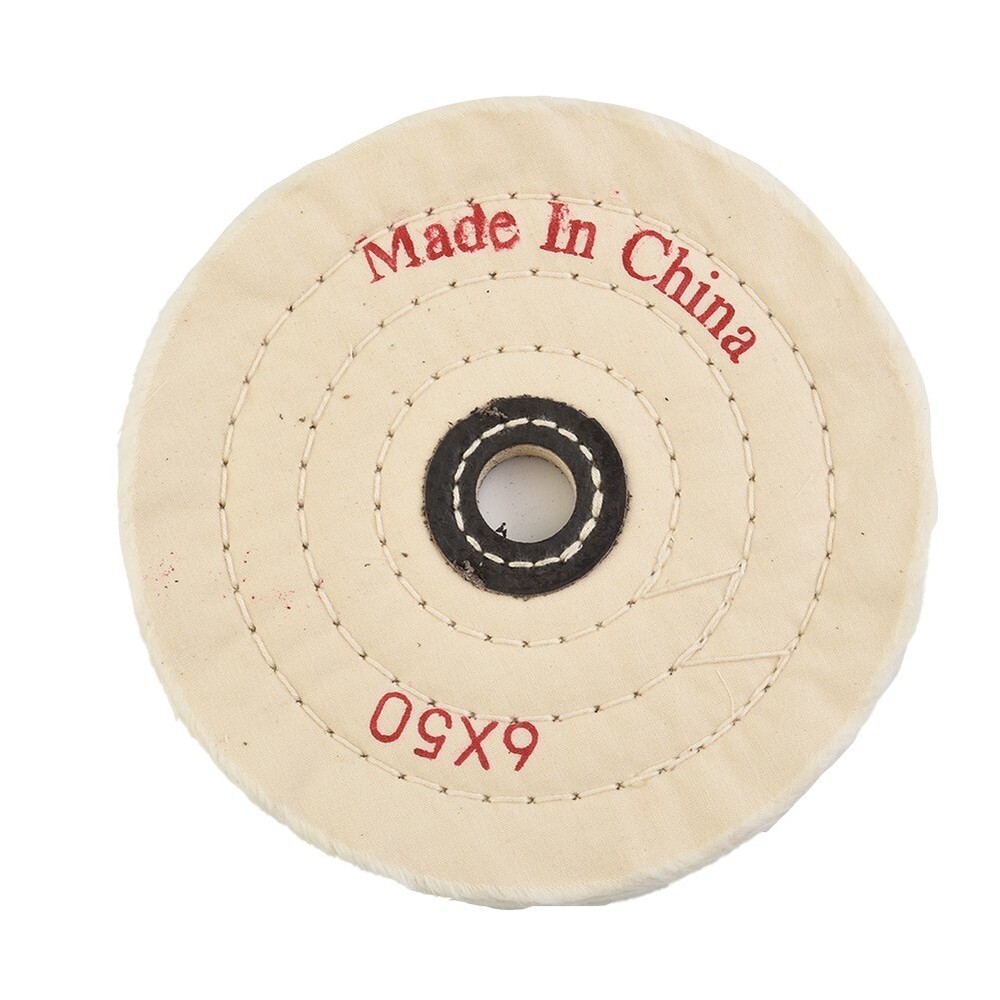 6 Flannel Buffing Polishing Wheel Disc 1/2 Arbor Buffer Grinder White Pad