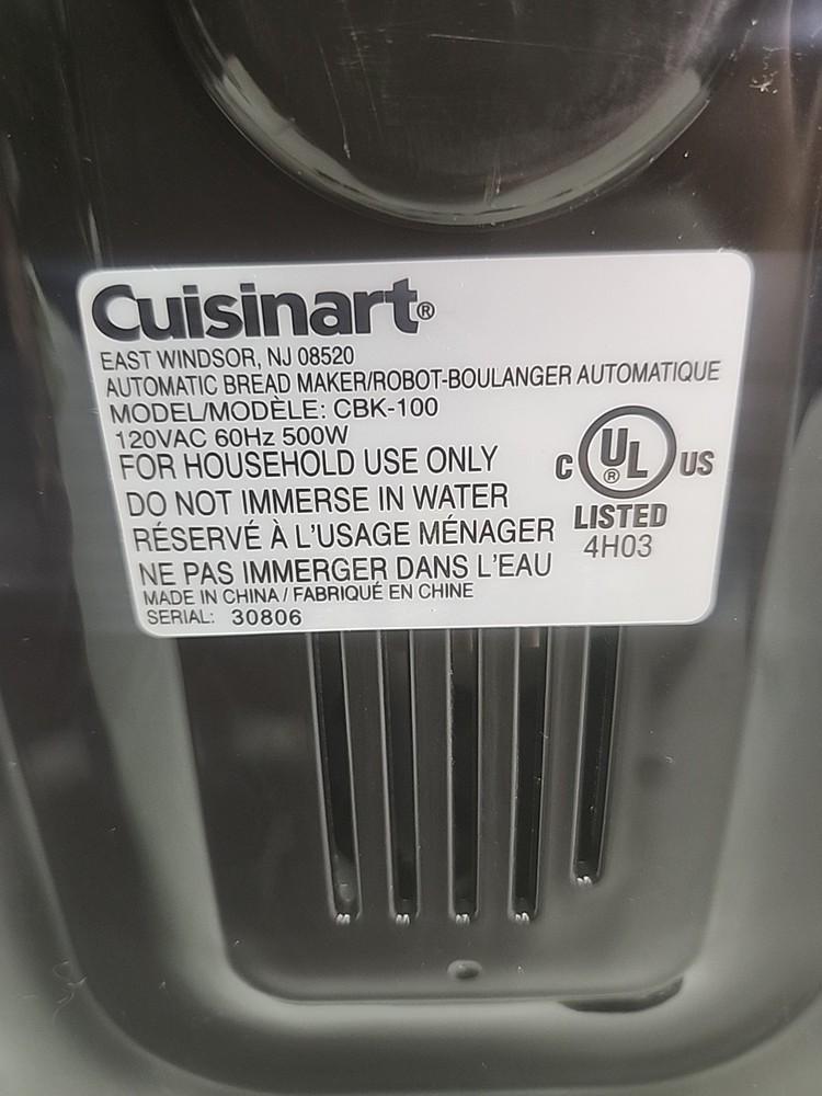 Cuisinart Automatic Bread Maker CBK-200 Compact Stainless Steel 2lb Programmable