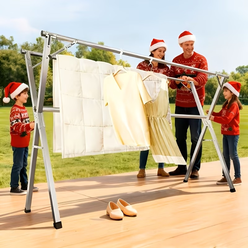 Three-Bar Foldable Clothes Drying Rack 63" And 78.7" Two Types