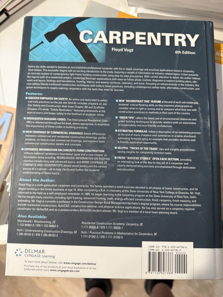 Carpentry by Floyd Vogt (2013, Hardcover)