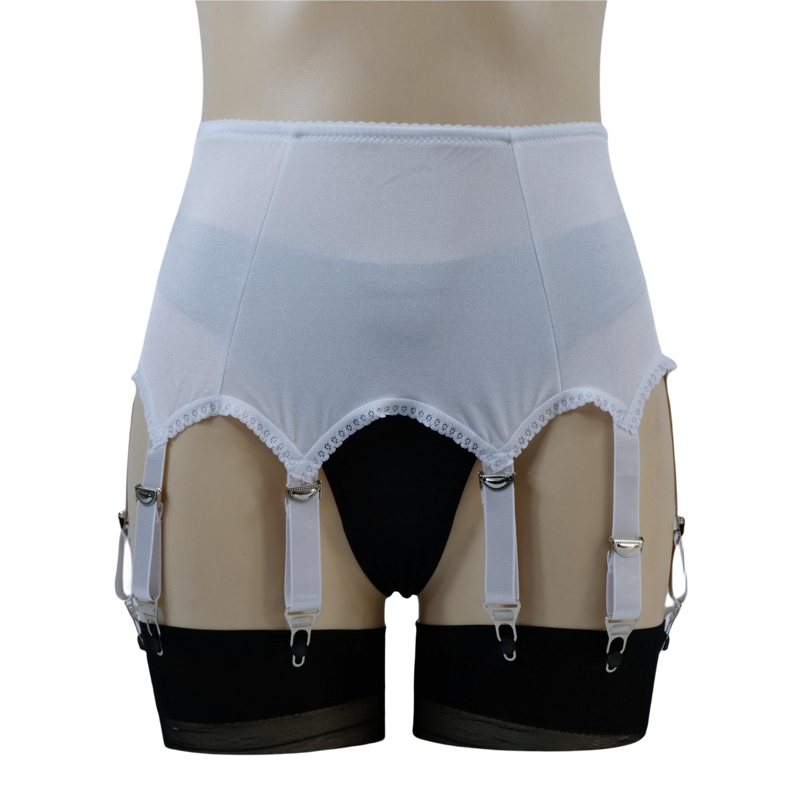 Luxallacki High Waist 10 Straps Garter Belt for Thigh Highs Girdle Metal Clips