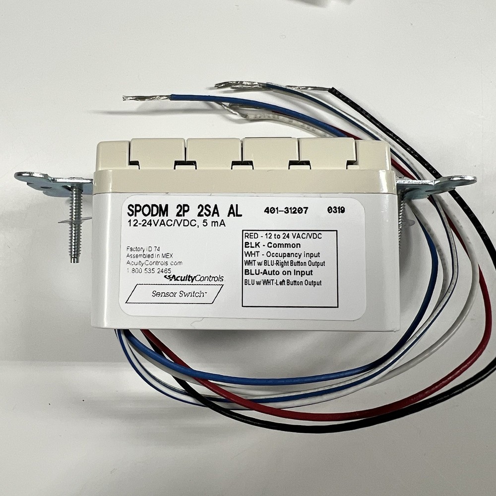 Acuity Controls Sensor Switch SPODM 2P 2SA AL Switchpod Interface Wall Station