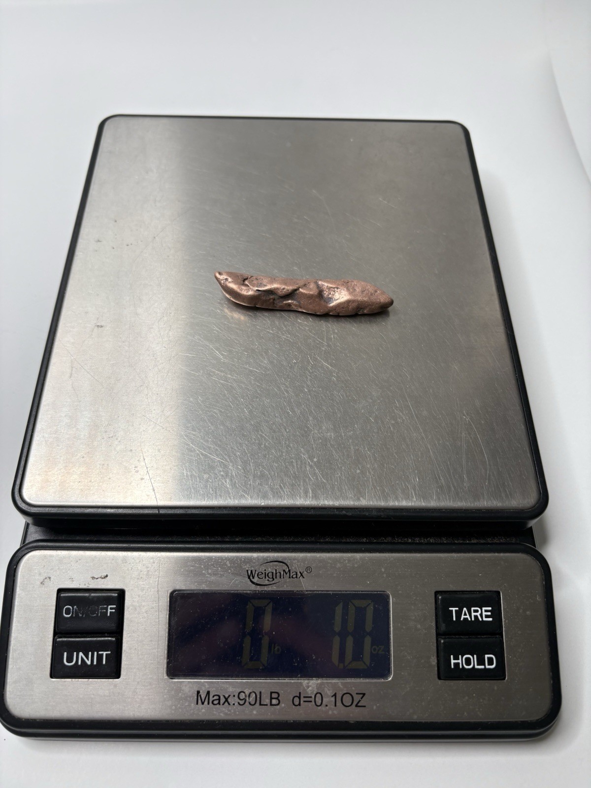 Pure Native Michigan Solid Copper Nugget Specimen Keweenaw Peninsula Mineral