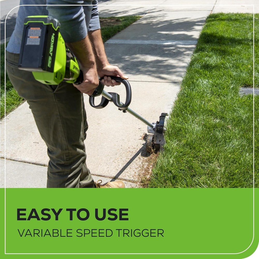 Lightweight 40V Brushless Edger - 8" Cutting Width, 60-Minute Runtime Included