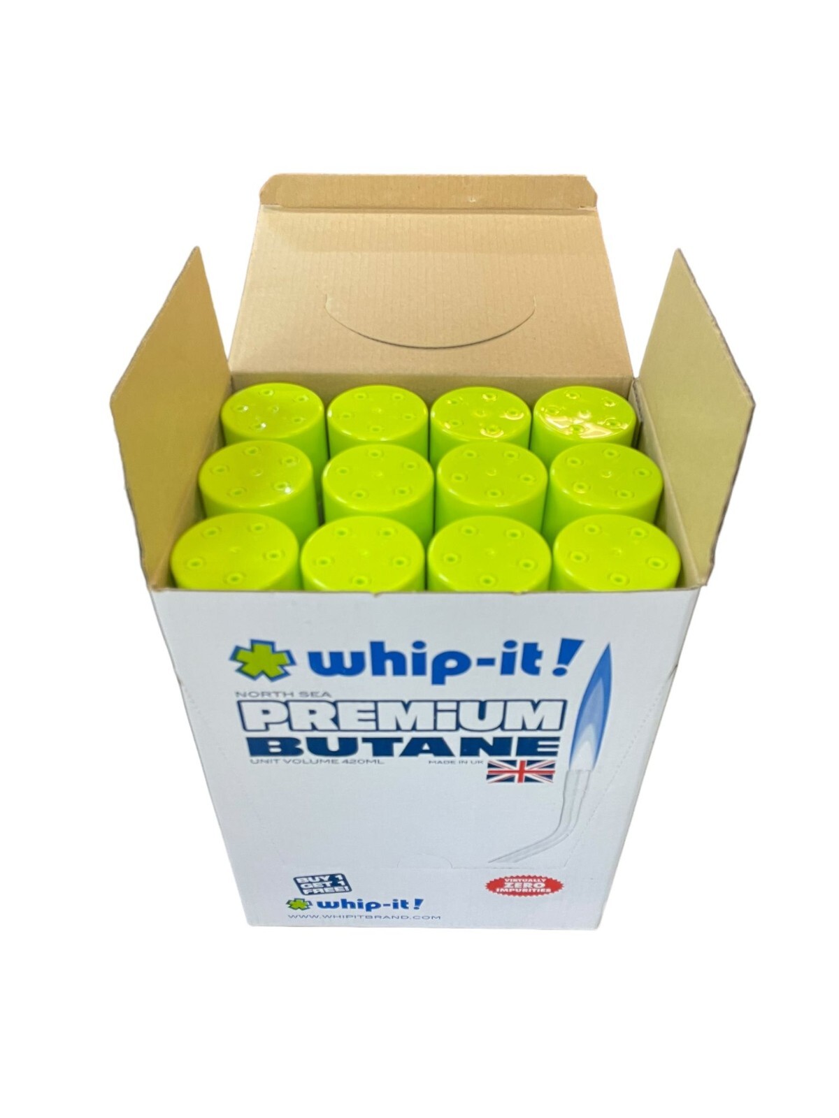 Lot of 2 Whip-it! Premium Butane Zero Impurities 420ML 12 Can Each (24 Cans)