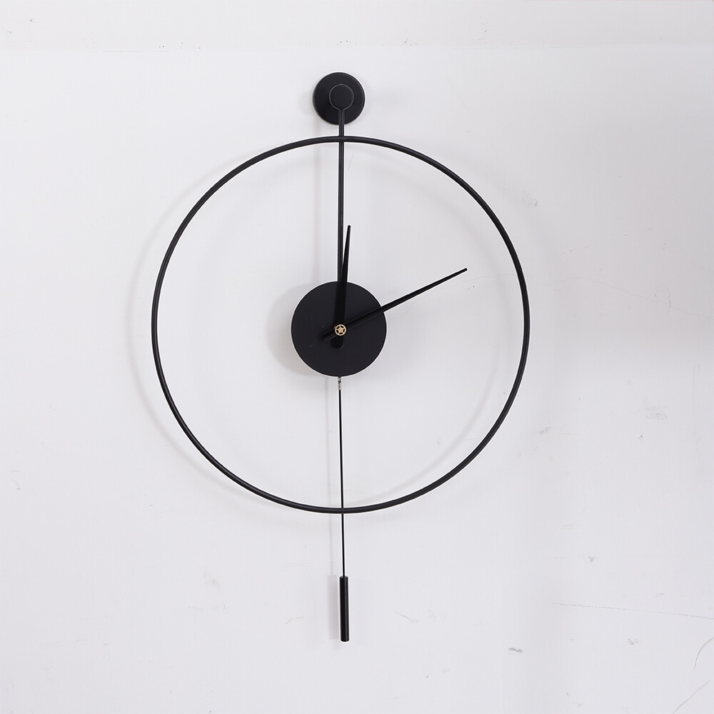 Modern Round Wall Clock Unique Design Silent Quartz Movement For Office, Study