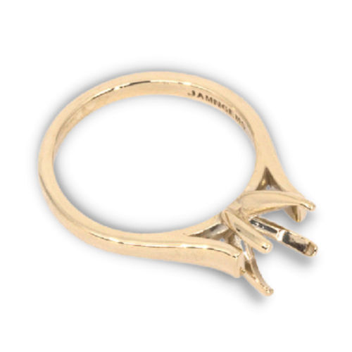 (4mm - 8mm) Round Cathedral Sterling Ring Setting (Ring Size 7)