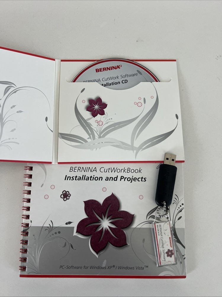 Bernina Cutwork Software with Installation CD and Security Dongle Winodws 7 & 8
