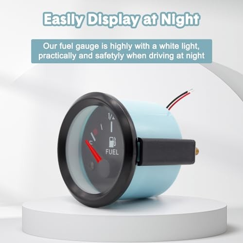 BREADEEP 2" Universal Fuel Gauge Kit, E-1/2-F Pointer Fuel Level Red Pointer