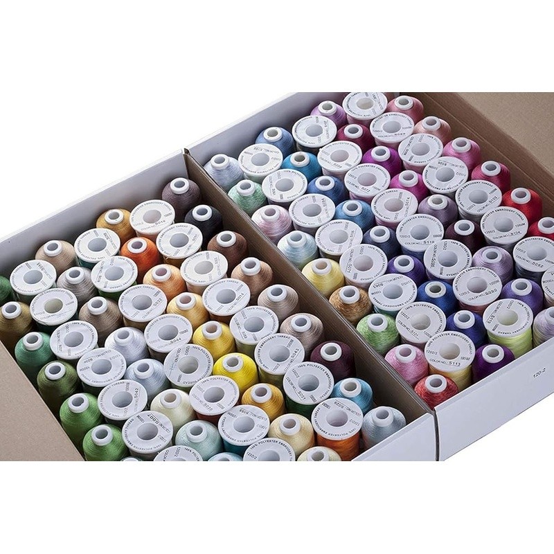120 Colors Polyester Embroidery Thread Kit Assorted Spools Machine Use