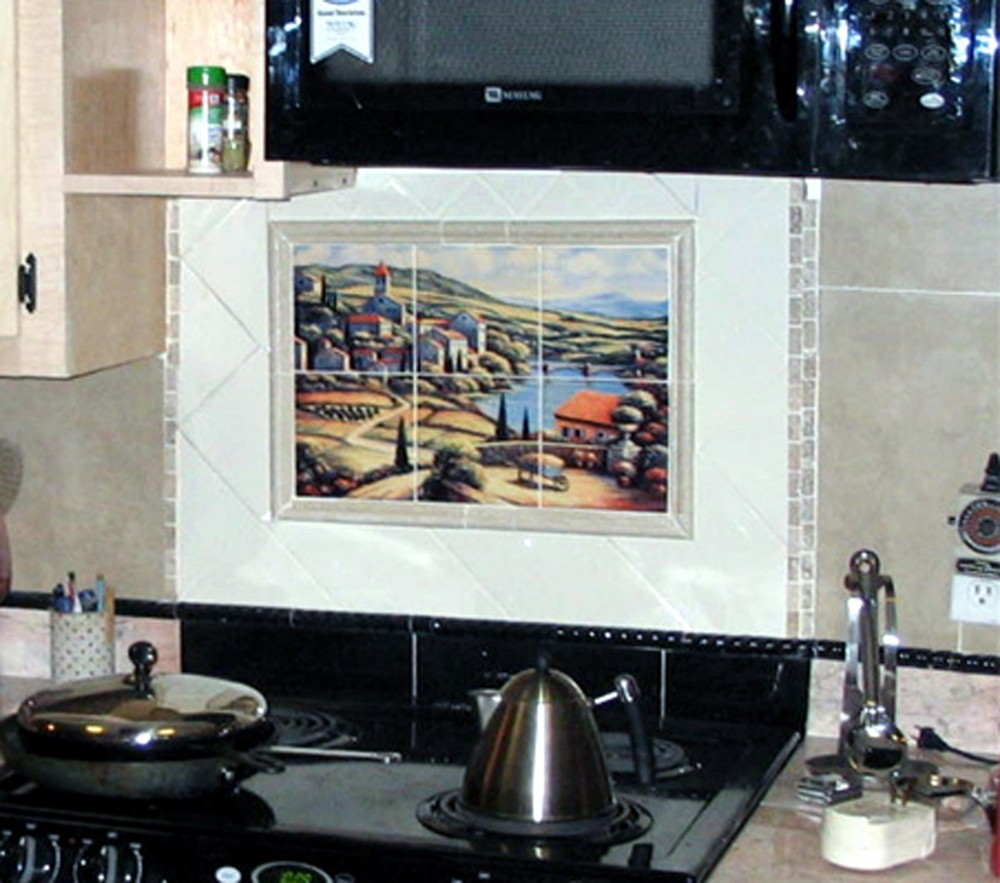 Mural Ceramic Tuscany Landscape Backsplash Tile #113