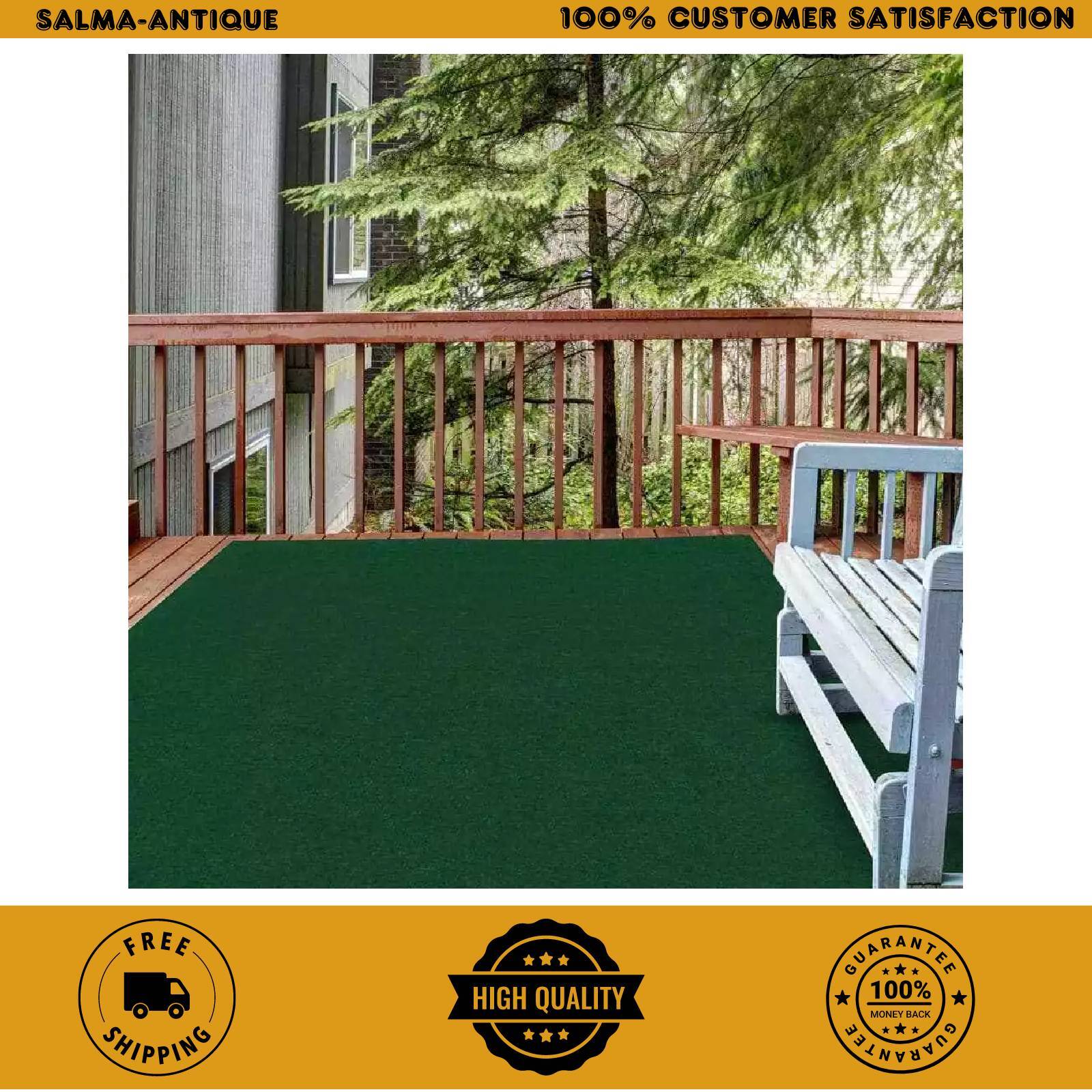 6' x 8' Green Artificial Grass Rug Indoor Outdoor Floor Patio Deck Golf Carpet
