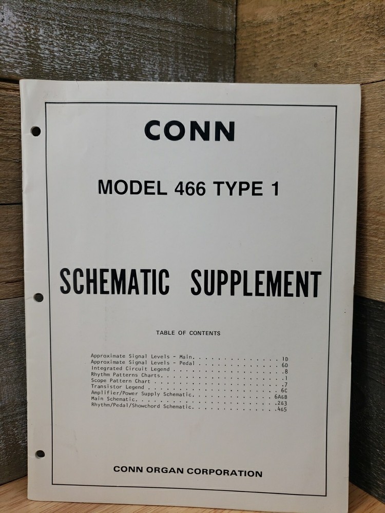 Conn Model 466 Type 1 Schematic Supplement