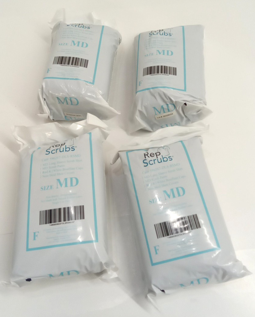 Rep Scrubs 596267-DLS-RSMD Size MD Non-Sterile Polypropylene Single Use Set 4pk