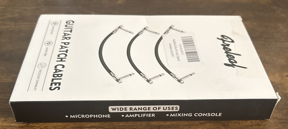 4Pack Guitar Effect Pedal Board Instrument Patch Cord Cables 6" 1/4" Right Angle