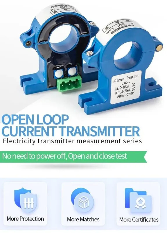 Current Transmitter Open Loop Split Core AC DC 50A 100A 500A 1000A Hall Sensor