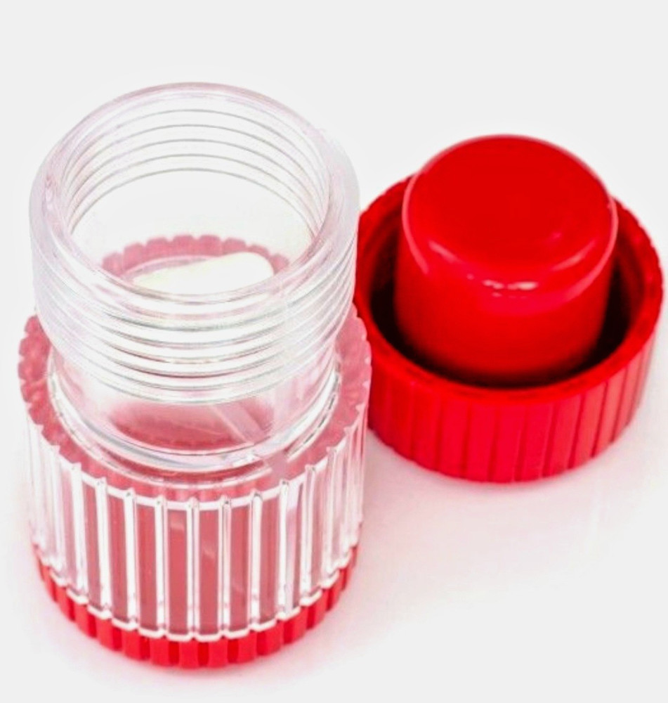 2‑Pack Pill Crusher Grinder – Easy Twist Tablet Crusher w/ Storage – Red