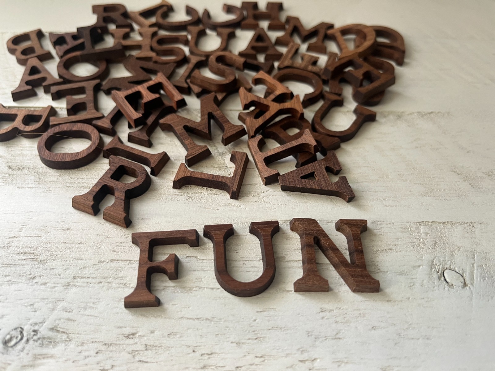 1" Solid Walnut Wood Letters Small Alphabet Pick Your Letter Paddle Tramps DIY