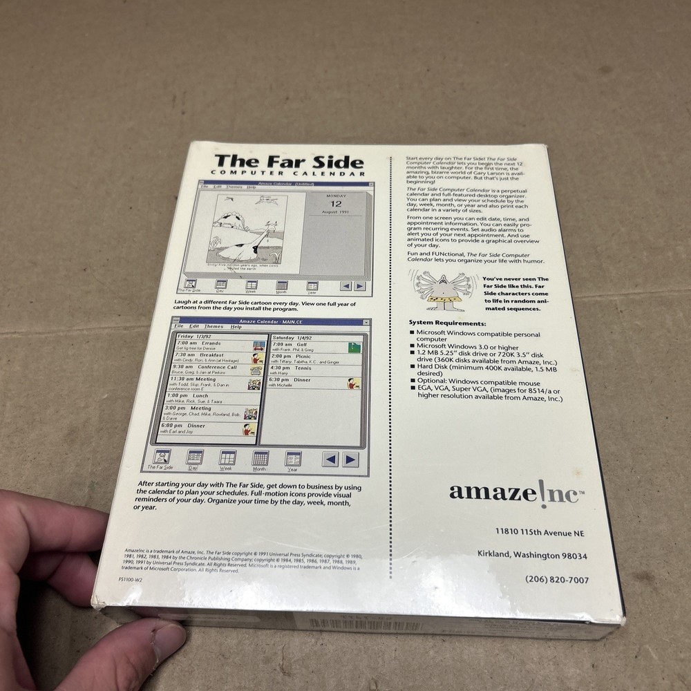 NEW - The Far Side 1991 Windows Computer Calendar Gary Larson