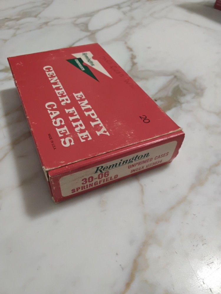 Vintage Remington 30-06 Springfield Unprimed Cases empty box