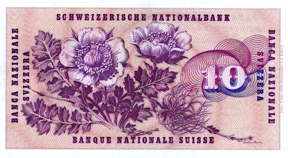Switzerland 10 Franken 1969 Pick# 51 UNC