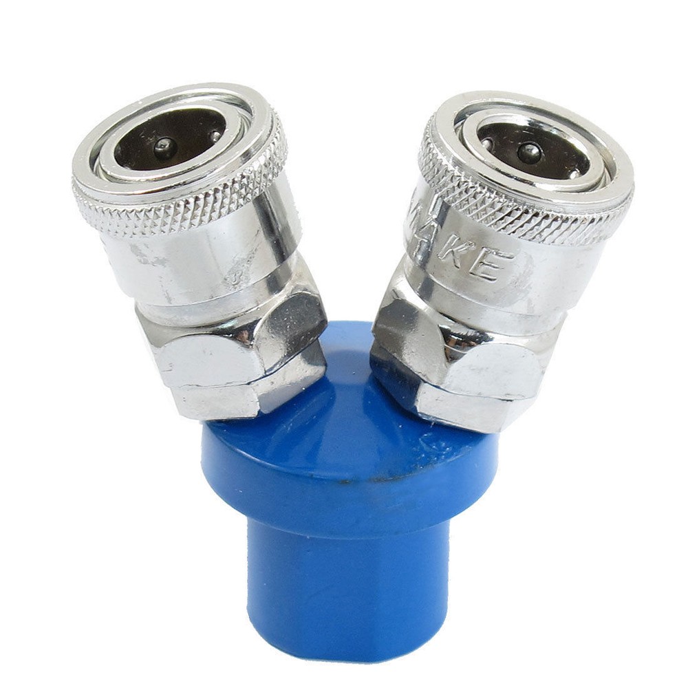 2 Way 1/4" PT Female Thread Pneumatic Quick Coupler Connector #