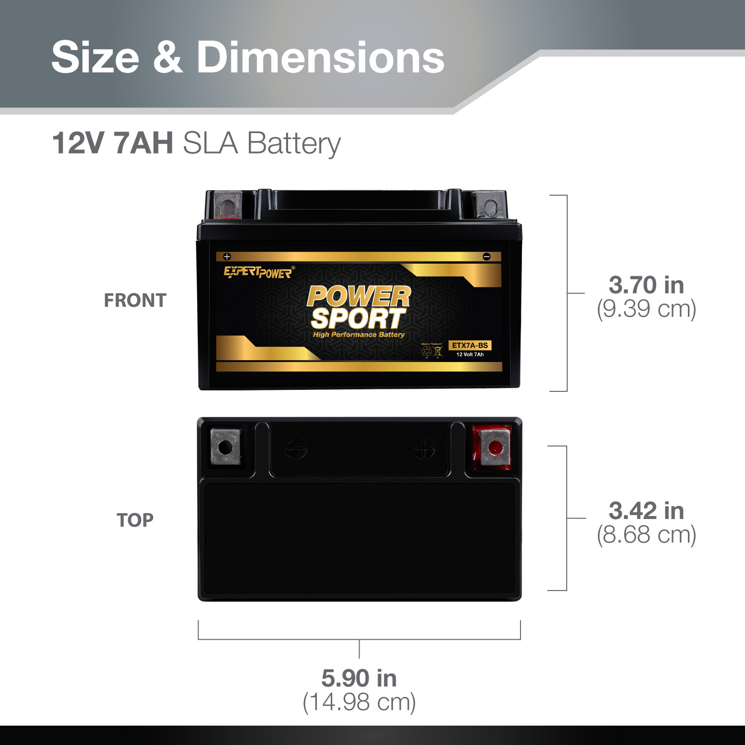 YTX7A-BS 12V 7AH Sealed AGM Battery for Motorcycle