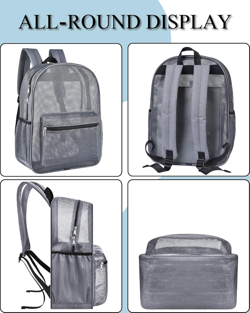 Mesh Backpack Lightweight See through Backpack for Commuting Swimming Travel Bea