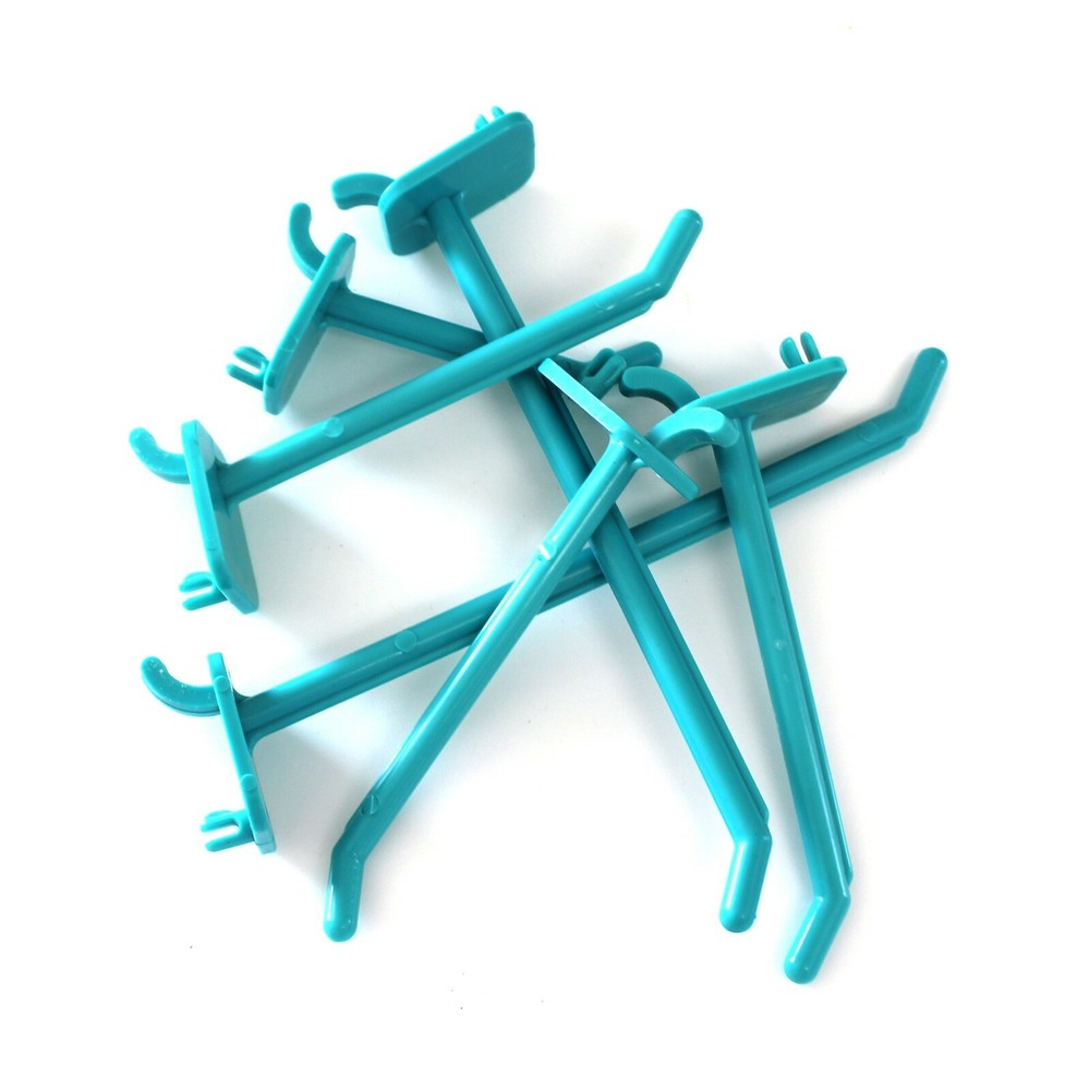 2" 4" or 6" Teal Plastic Pegboard Hooks Garage/Tools/ Storage/Crafts/25 50 pack