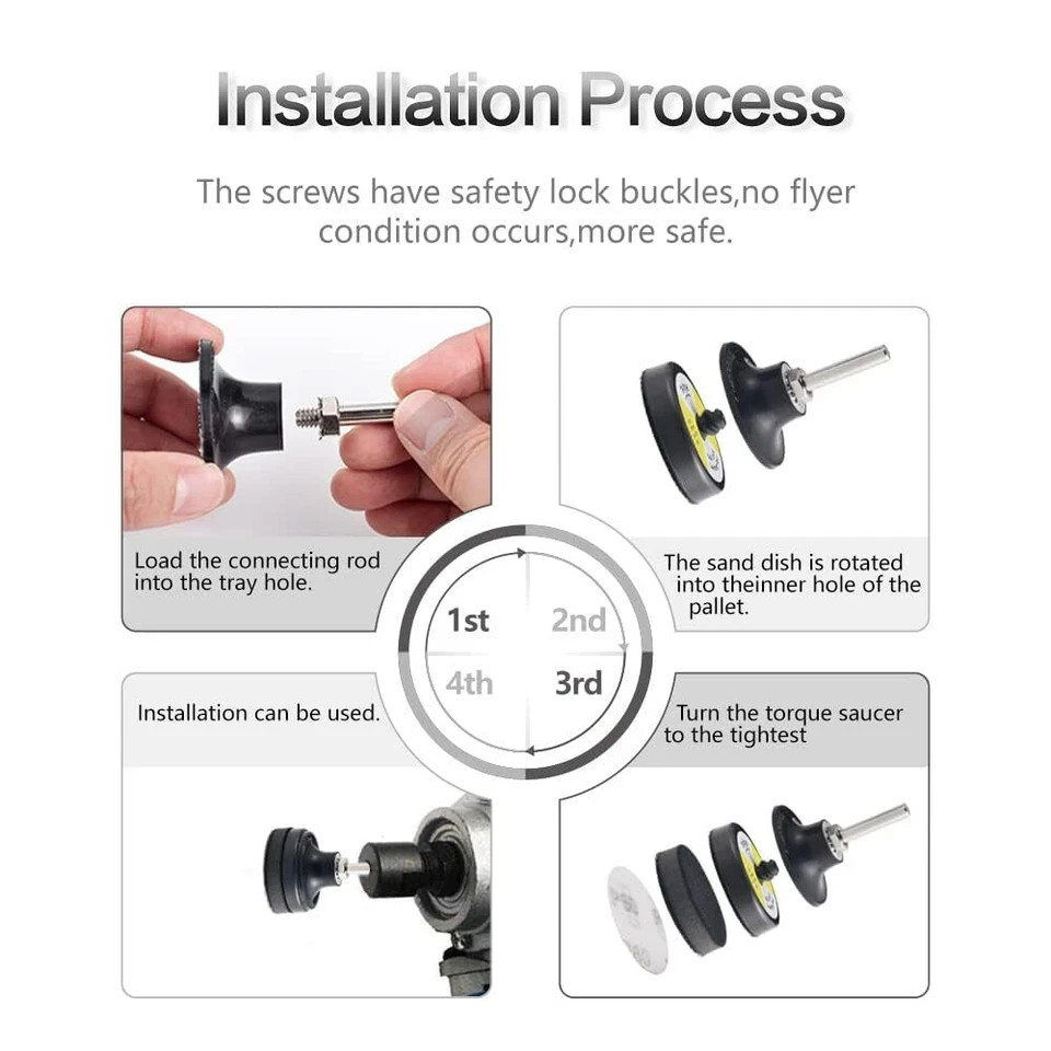 2 Inch Drill Sanding Attachment Kit Quick Change Disc Pad Holder for Die Grinder