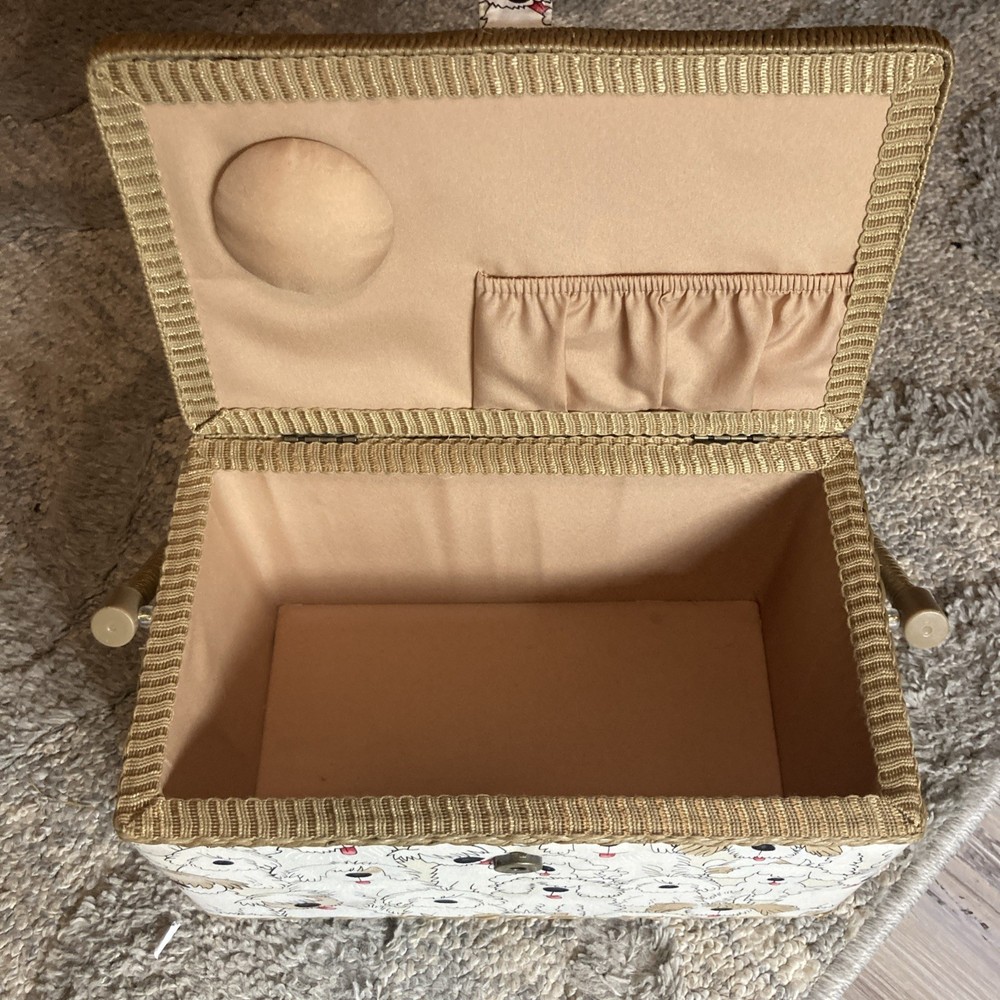 SEWING BASKET Dogs Design Medium Size Sewing Box
