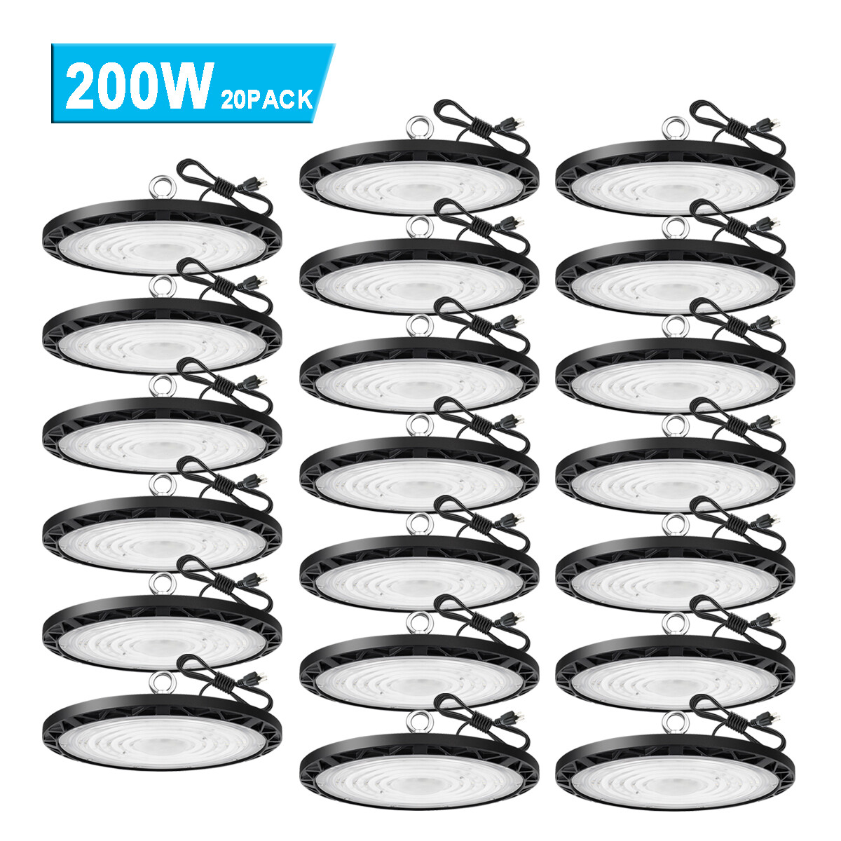 20 Pcs 200W UFO Led High Bay Light Warehouse Factory Industrial Lighting Fixture