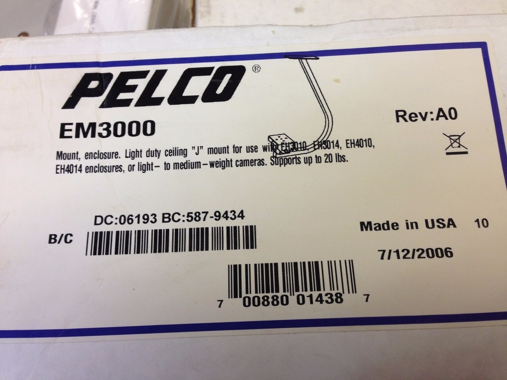 Pelco - EM3000 - J-Mount - Security Camera - Sealed Box