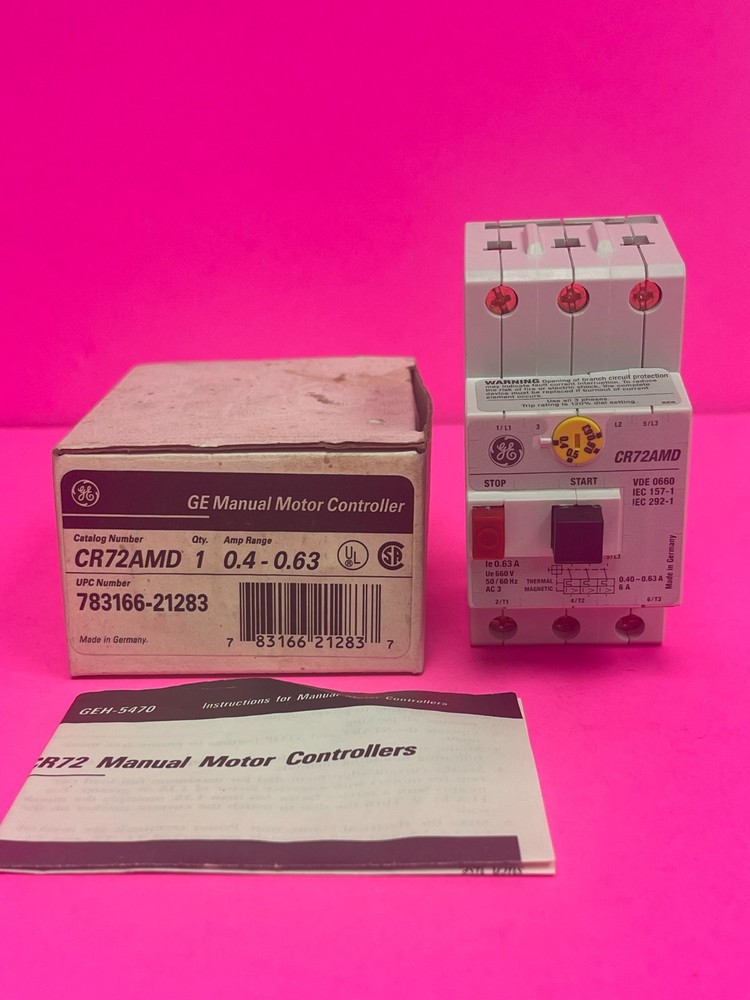 GE CR72AMD Manual Motor Controller 0.4-0.63A