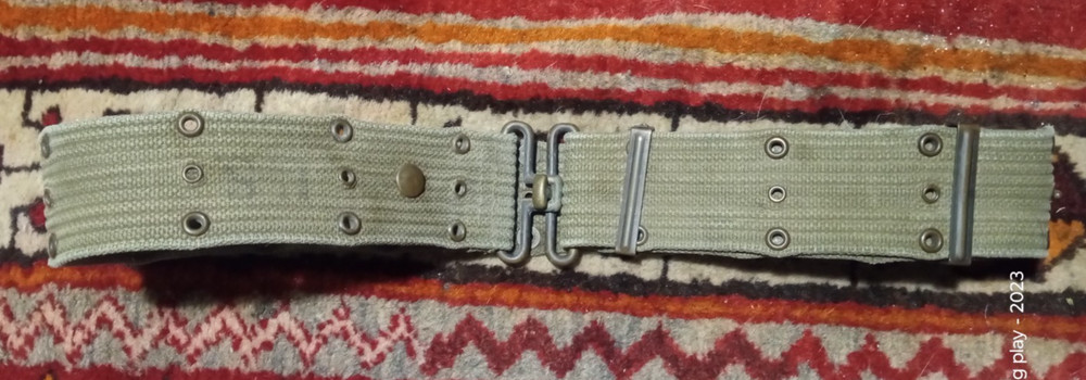US Army WWII M1936 Original Khaki Web Belt with Metal Eyelets