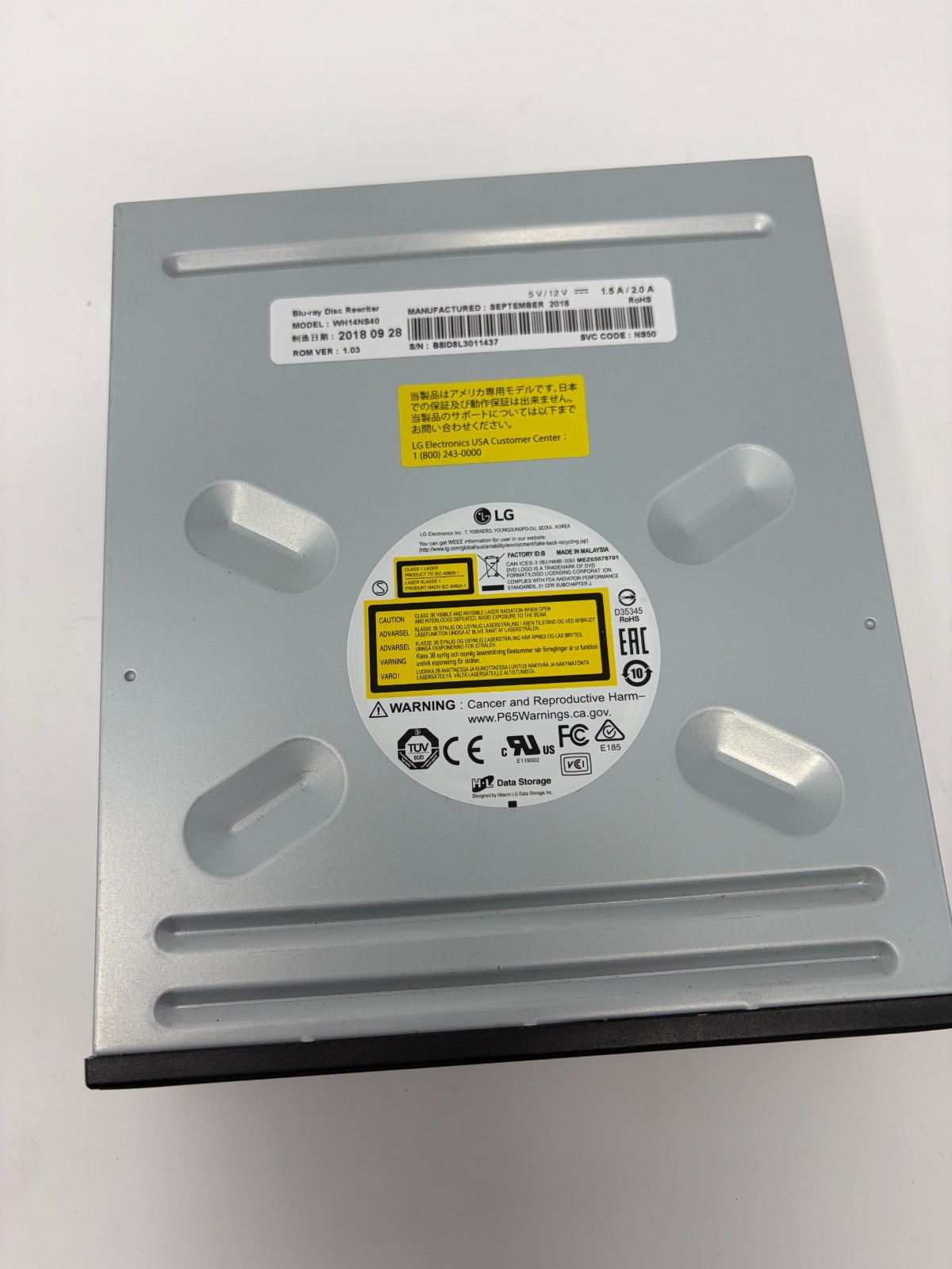 LG WH14NS40 Blu-ray Disc Rewriter 14x SATA M-DISC Drive Burner