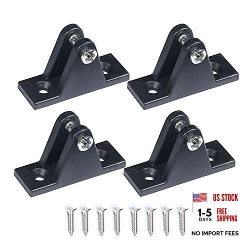 Bimini Top Deck Hinge, Flat Mount Boating Equipment with Screws(4PCS)